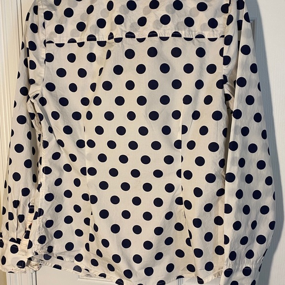 Versatile and Classic Boden Fitted Navy and White Button Front Blouse~Size 8 - Picture 4 of 7